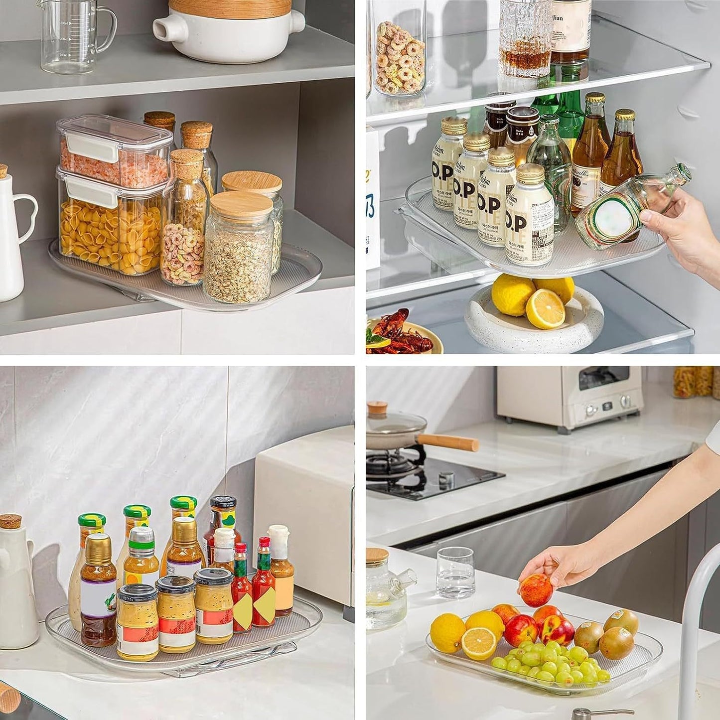 DADUMK Lazy Susan Turntable, 16 in Polypropylene Cabinet Lazy Susan for Kitchen