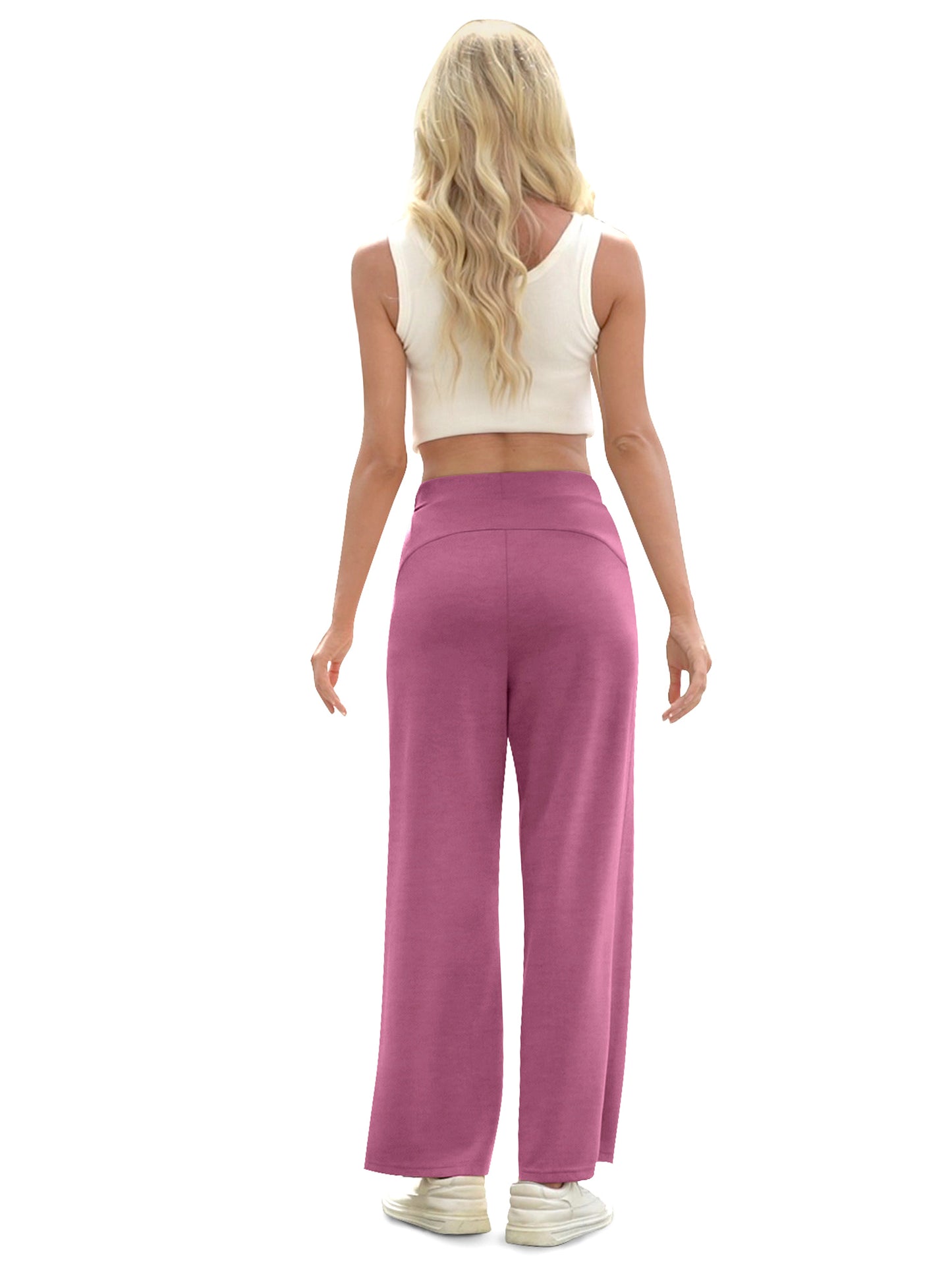 VDJ Sweatpants for Women Casual Fit Flowy Yoga Pants High Waisted Workout Joggers Comfy Long Trousers with Pockets