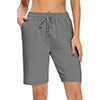 VDJ Women Sports Shorts Elastic Waist Drawstring 9" Athletic Shorts Summer Comfort Loose Sweat Short Pants