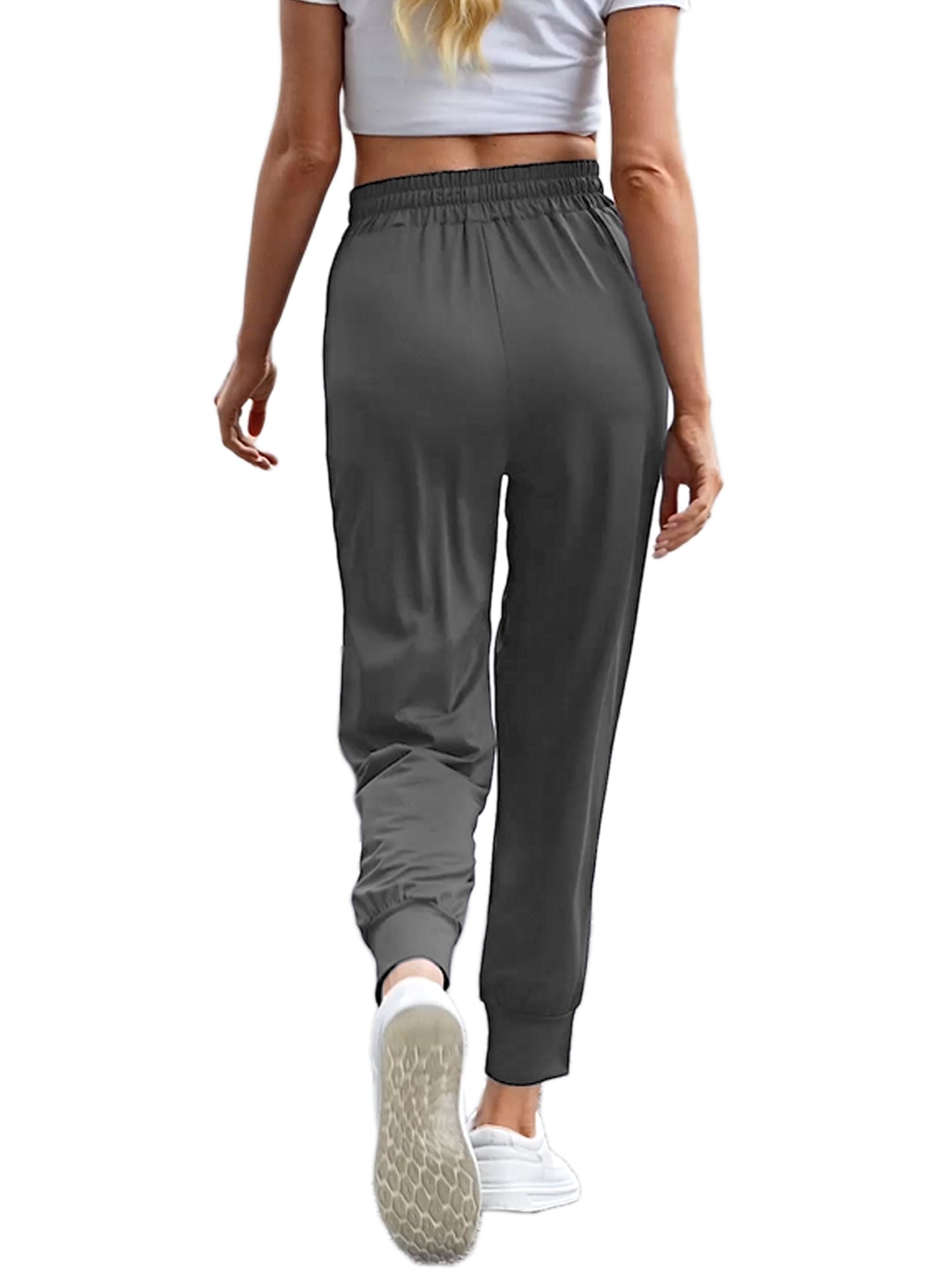 VDJ 3 Packs Womens Jogger Elastic Waisted Drawstring Athletic Pants Casual Fit Lounge Pants Jogging ith Pockets