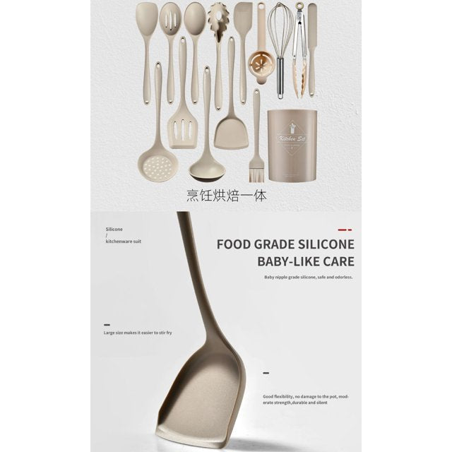 YUOFD 32PCS Silicone Kitchen Utensils Set, 600°F Heat Resistant Silicone Cooking Utensils, Kitchen Gadgets Tools Sets for Nonstick Cookware, Dishwasher Safe BPA Free