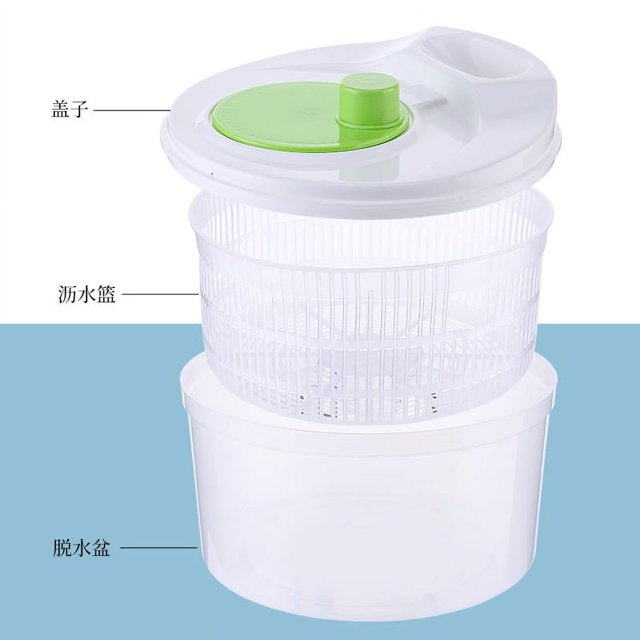 YUOFD Salad Spinner, 3 in 1 Salad Bowl , Salad Chopper with 4 Stainless Steel Blades, 3500 ML Large Capacity Salad Container