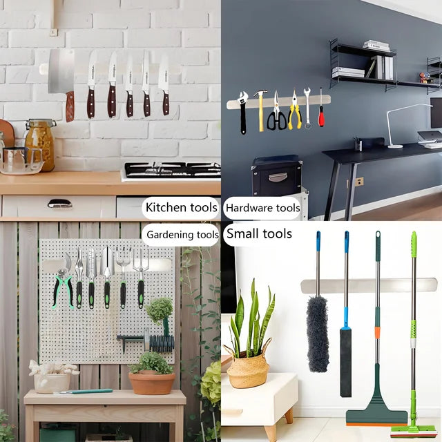 YUOFD 2PCS Magnetic Knife Holder Strip for Wall, 3 Installation Methods, Magnetic Knife Holder for Kitchen Tool Organizer, 15.75 IN
