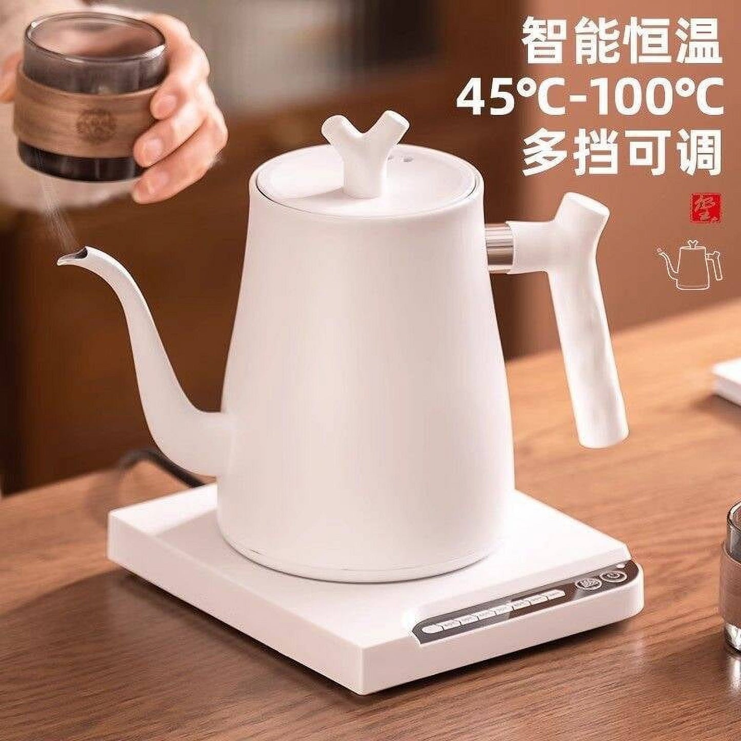 YUOFD electric kettle constant temperature insulation tea brewing stainless steel coffee kettle electric kettle temperature control hand brewing kettle