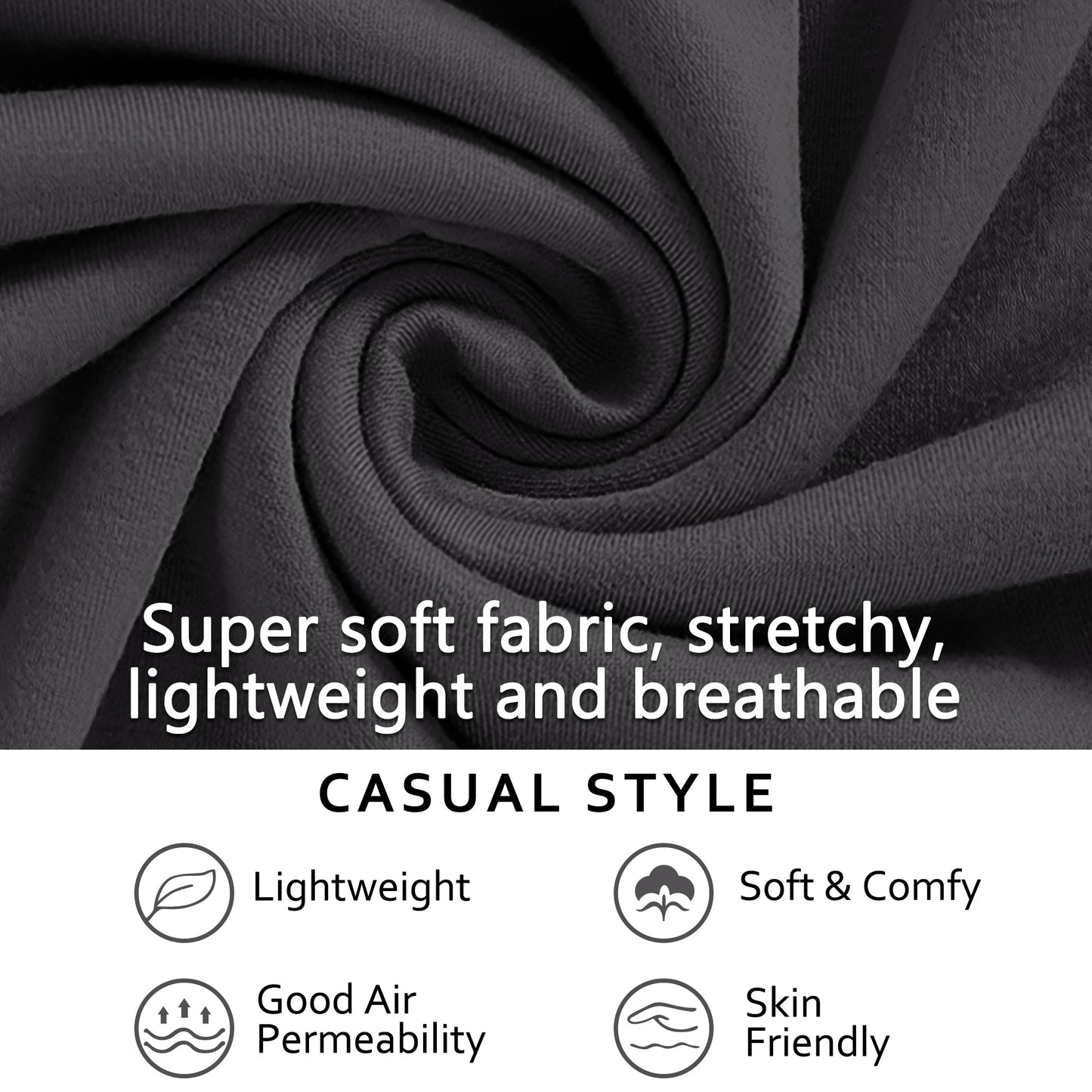 VDJ Women Tunic Tops 3/4 Sleeve Summer Button Up Drak Gray Shirts Business casual outfits Clothing