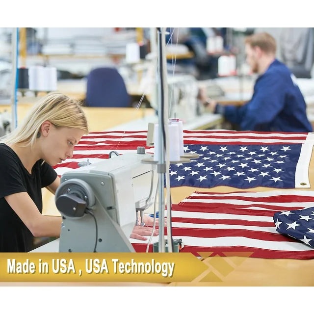 American Flag 5x8 FT Outdoor Heavy Duty - American Flags 5x8 for Outside, US USA Flag 5x8 Outdoor with Embroidered Stars, Brass Grommets, Sewn Stripes (American Flag 5x8 FT)