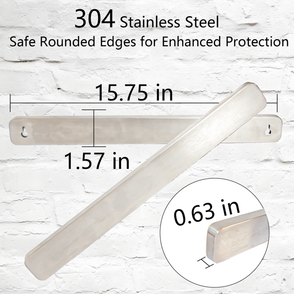 YUOFD 2PCS Magnetic Knife Holder Strip for Wall, 3 Installation Methods, Magnetic Knife Holder for Kitchen Tool Organizer, 15.75 IN