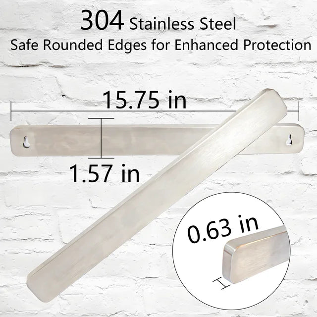 YUOFD 2PCS Magnetic Knife Holder Strip for Wall, 3 Installation Methods, Magnetic Knife Holder for Kitchen Tool Organizer, 15.75 IN