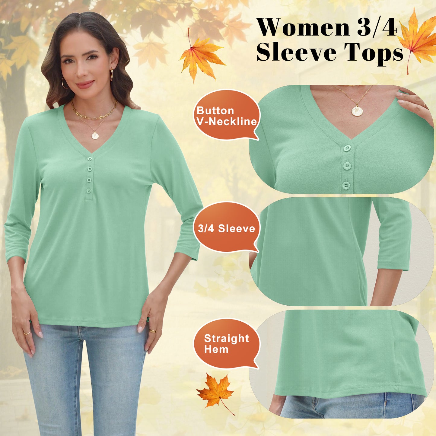 VDJ Tops for Women Button V Neck Stylish Summer Tops Leisure Baggy Lightweight Peach Pink Holiday Cute Tshirts