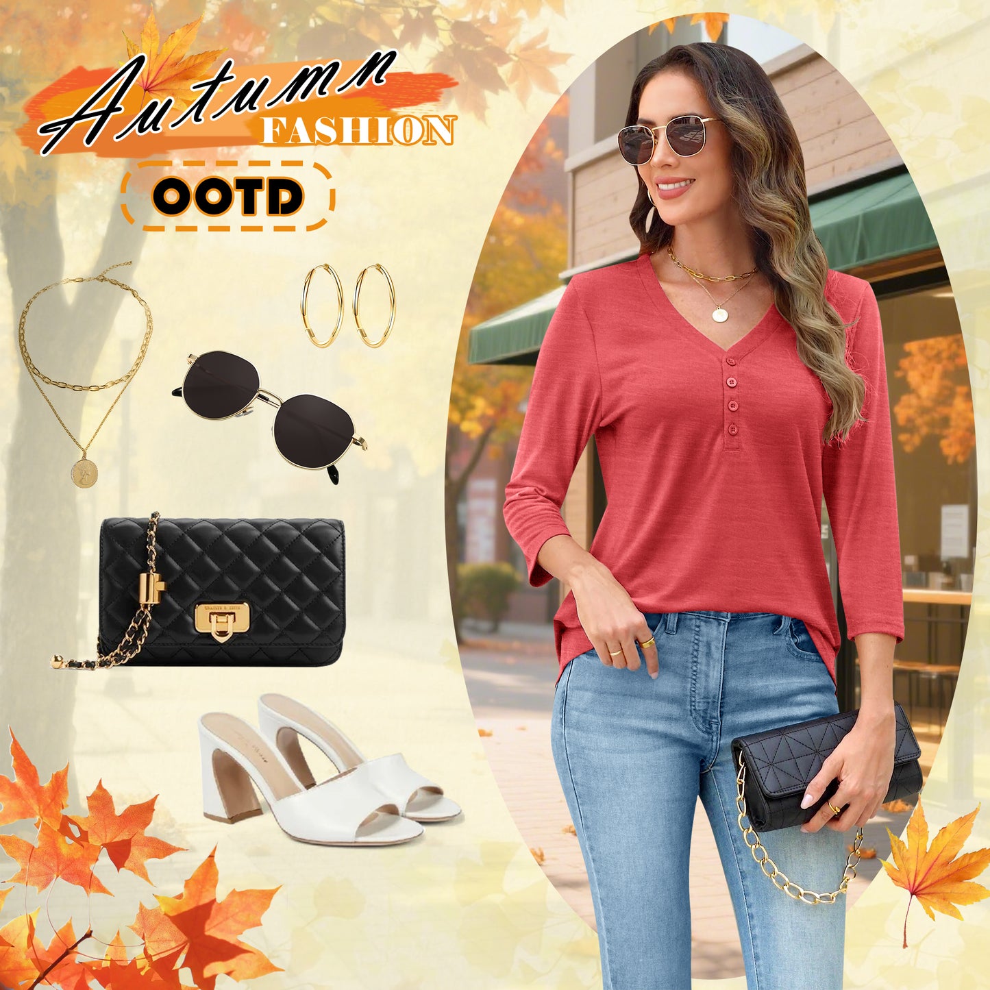 VDJ Summer Tops for Women 3/4 Sleeve Button Up Plain Tee Comfortable Casual Lounge Shirts Light Green Chic Blouses