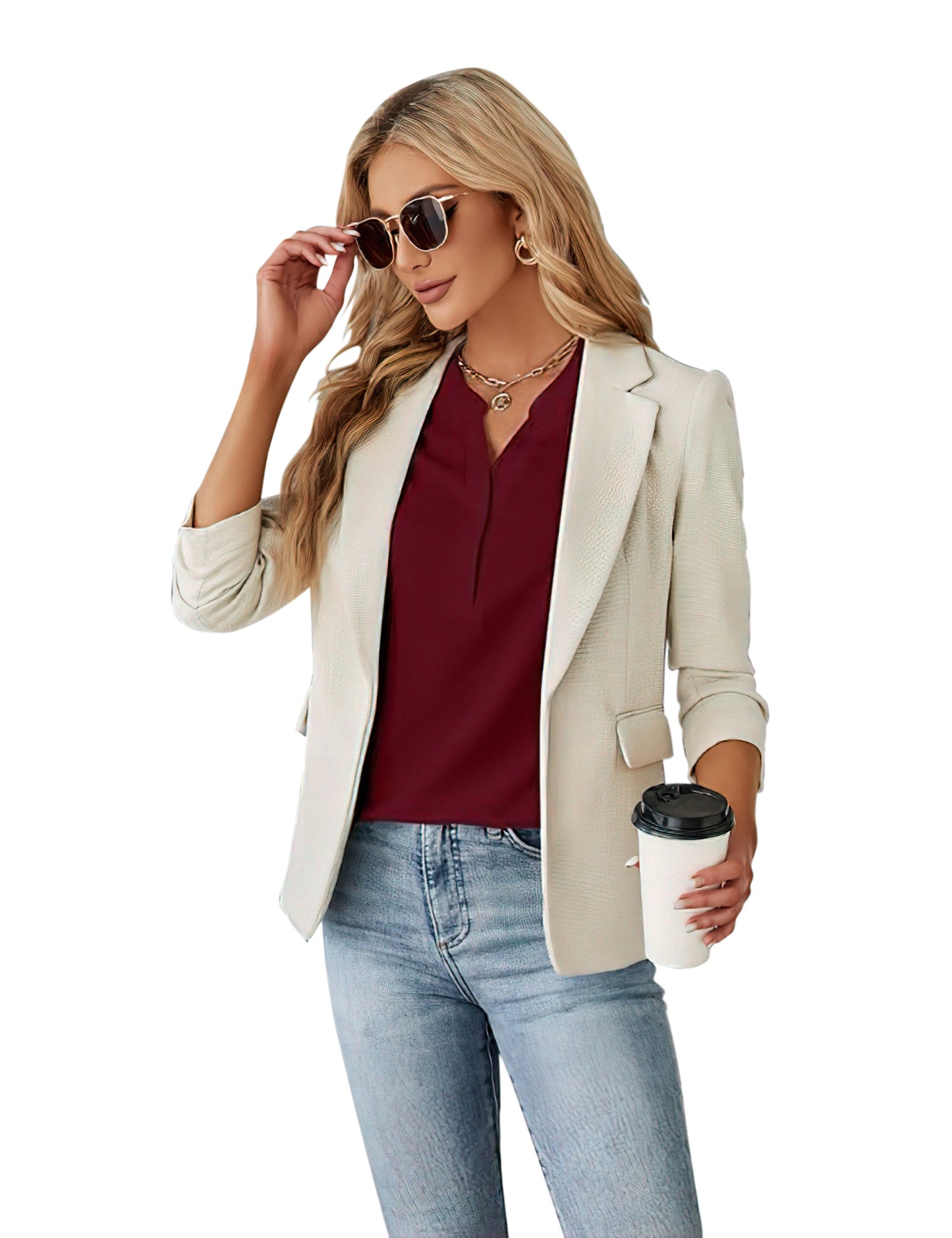 VDJ Womens Tops Casual Fit Dressy Blouse Petal Short Sleeve Button Up V Neck Lightweight Fashion Tee Elegant Wine Red Shirts