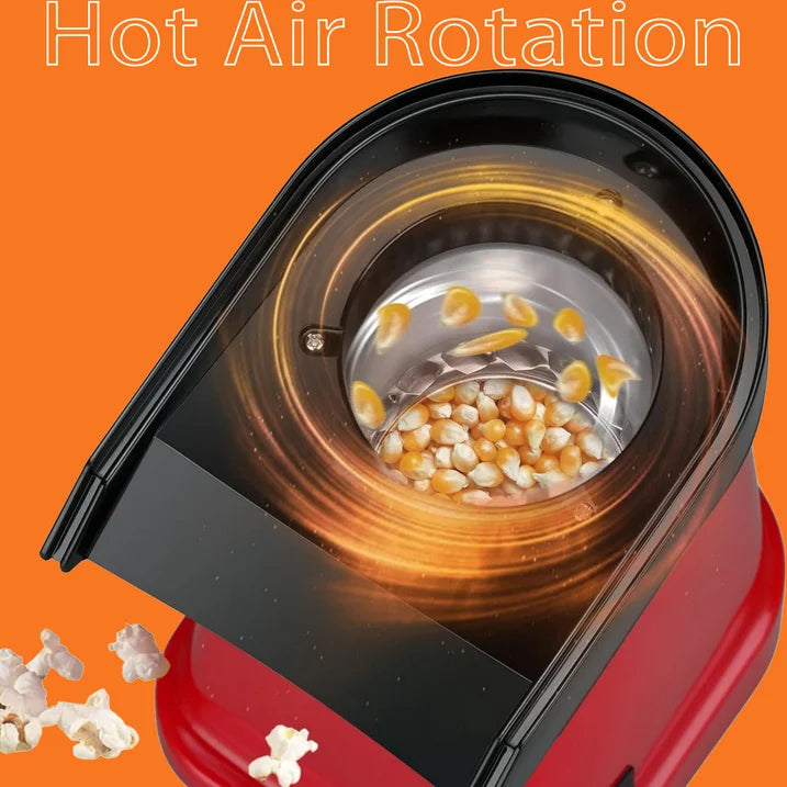 YUOFD Hot Air Popcorn Machine, No Oil Popcorn Maker, 95% Popping Rate