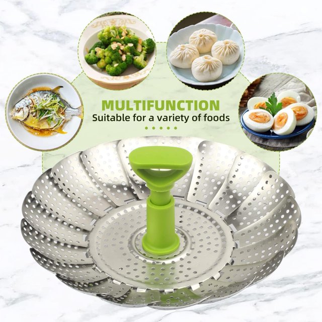 YUOFD Vegetable Steamer Basket, Stainless Steel Vegetable Steamer for Cooking (5.1" to 9")