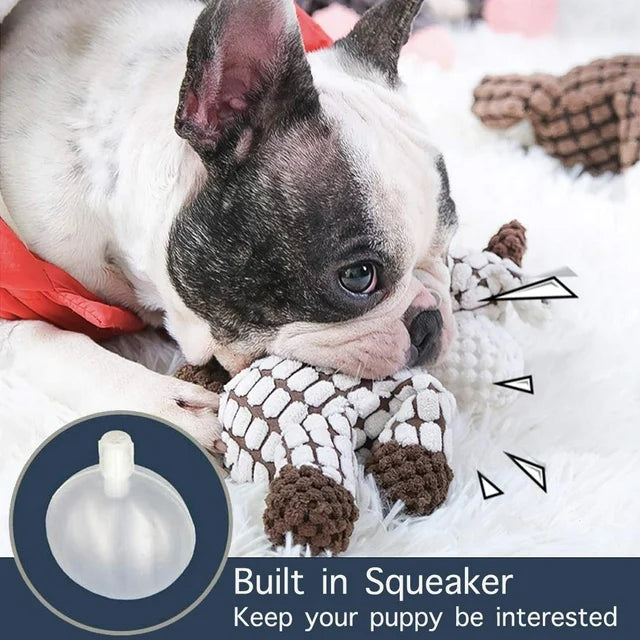 Lugackme 3-Pack Plush Dog Toys, Squeaky Dog Toys, Teething Toys for Small Dogs