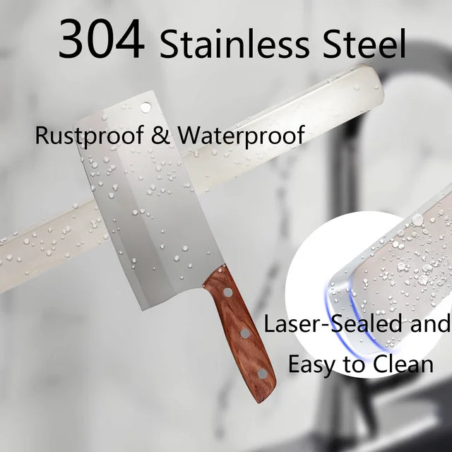 YUOFD 2PCS Magnetic Knife Holder Strip for Wall, 3 Installation Methods, Magnetic Knife Holder for Kitchen Tool Organizer, 15.75 IN