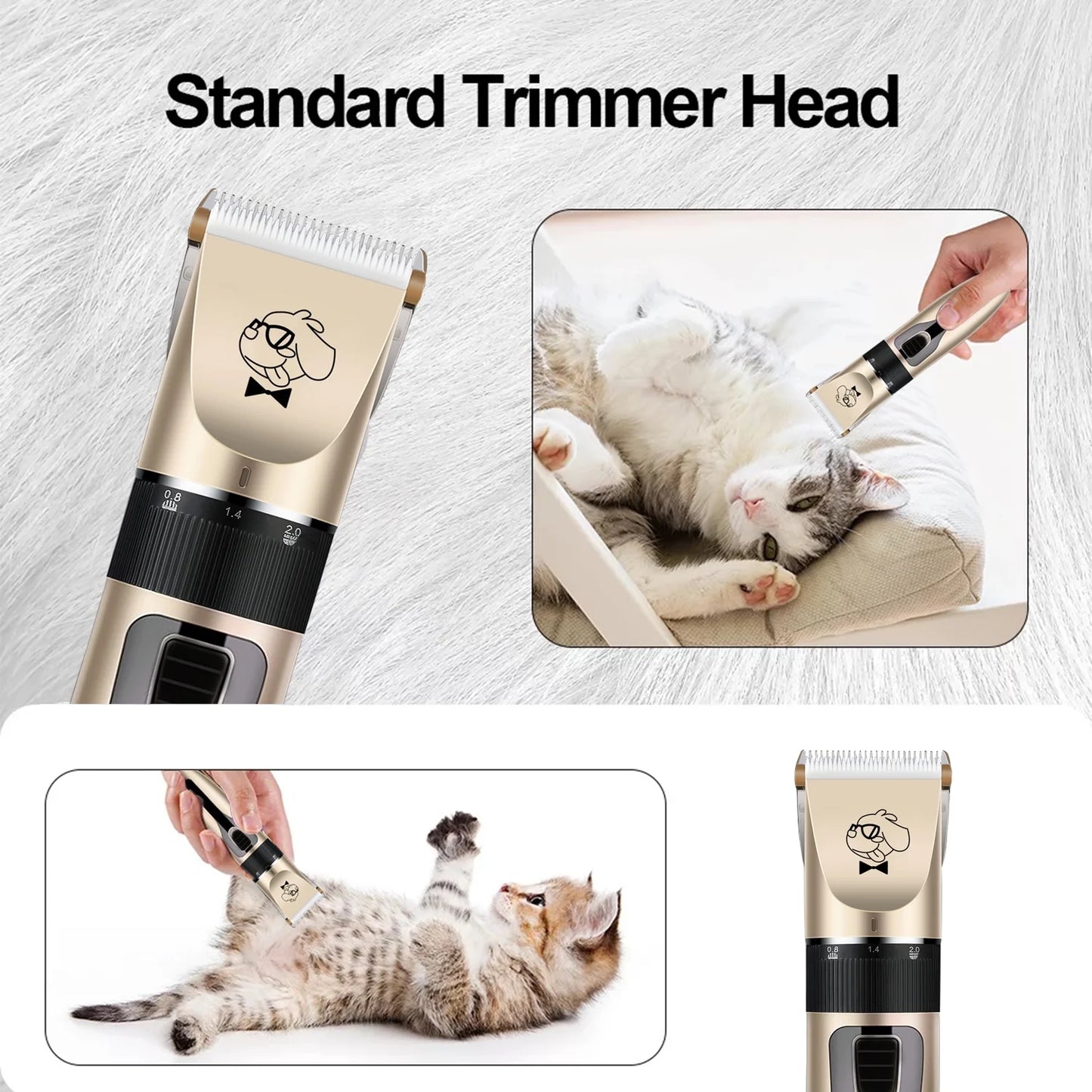 Lugackme Dog Clippers for Grooming Low Noise Rechargeable Dog Grooming Clippers Cordless Dog Shaver Dog Grooming Kit with 4 Combs
