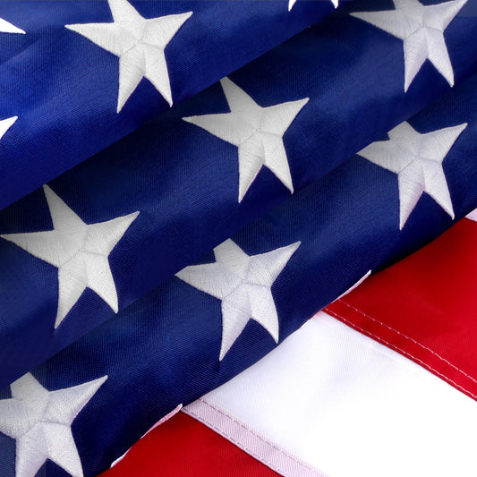 American Flag 4X6 FT Outdoor Heavy Duty - US USA Flag 4x6 Outdoor with Embroidered Stars, 2 Brass Grommets and Sewn Stripes (American Flag 4x6 FT)