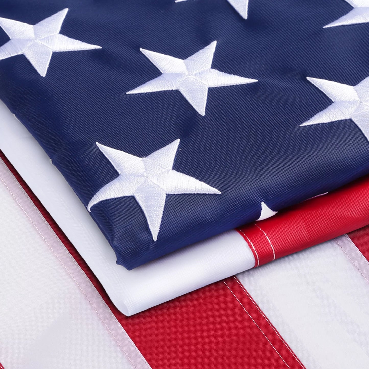 American Flags 3x5 Strongest Longest Lasting Embroidered Stars Heavy Duty Durable Polyester US Flags for Outdoors Vivid Color, Sewn Stripes, Brass Grommets