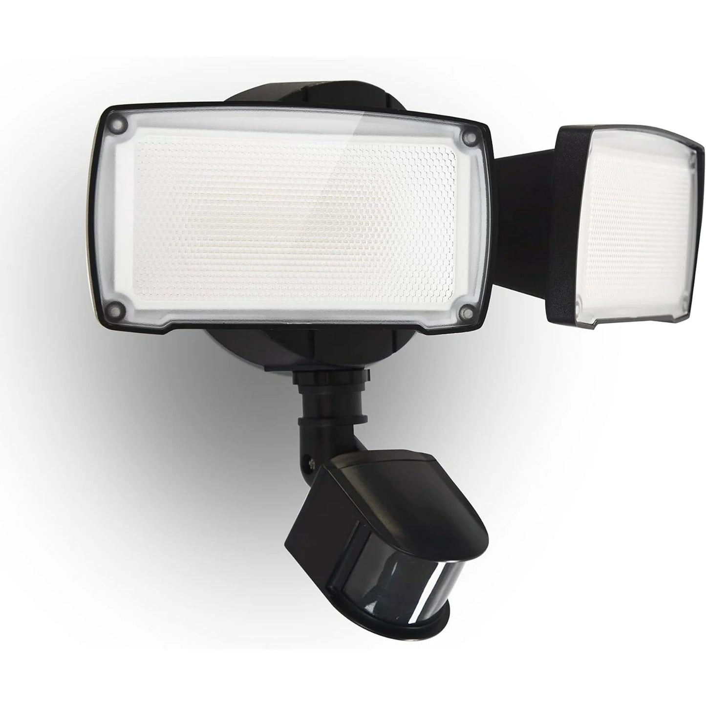 UME 19W LED Flood Light Motion Sensor Outdoor, 2 Adjustable Head, 2000LM, 5000K, IP65 Waterproof, Dusk to Dawn Security Light with Photocell for Exterior,Outside,Garage,House(Black)