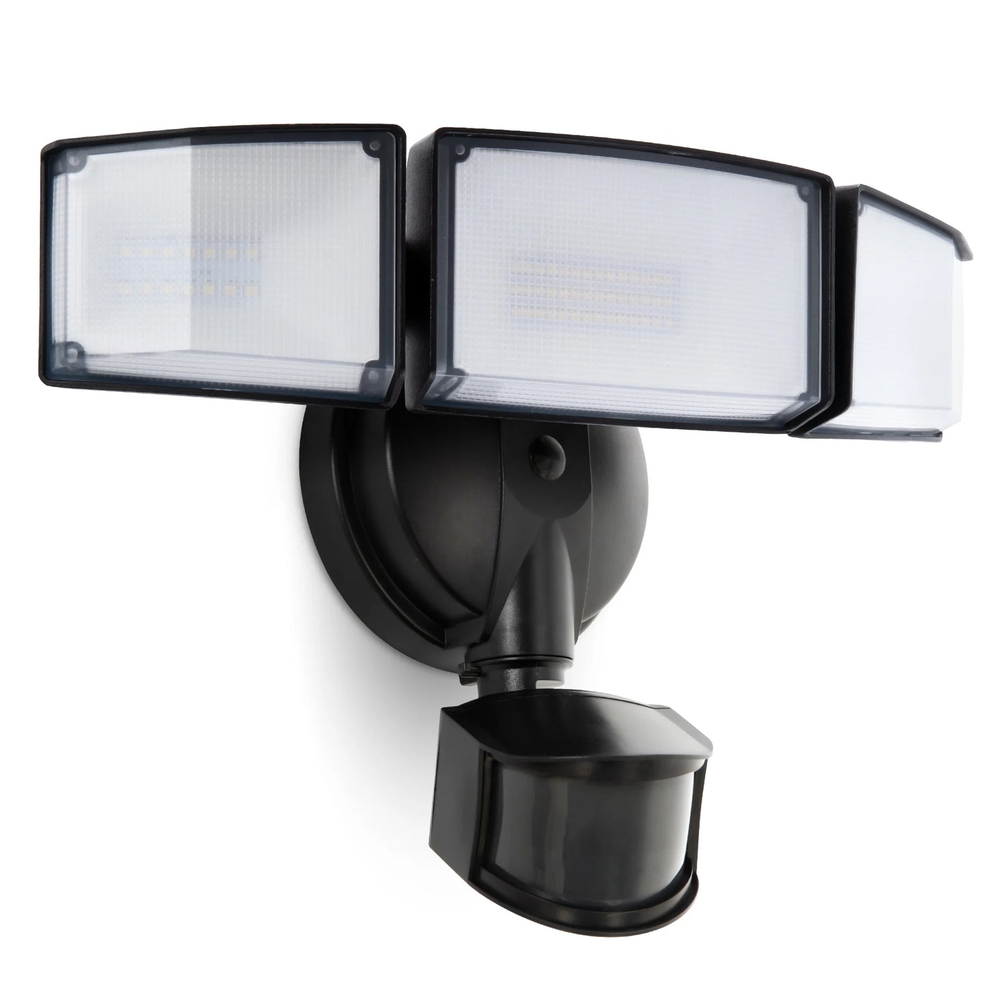 UME 4500LM LED Security Lights Motion Sensor Light Outdoor, 5000K Daylight, IP65 Waterproof, Dusk to Dawn, 3 Head Motion Detected Flood Light for Garage, Yard, Porch (Black)