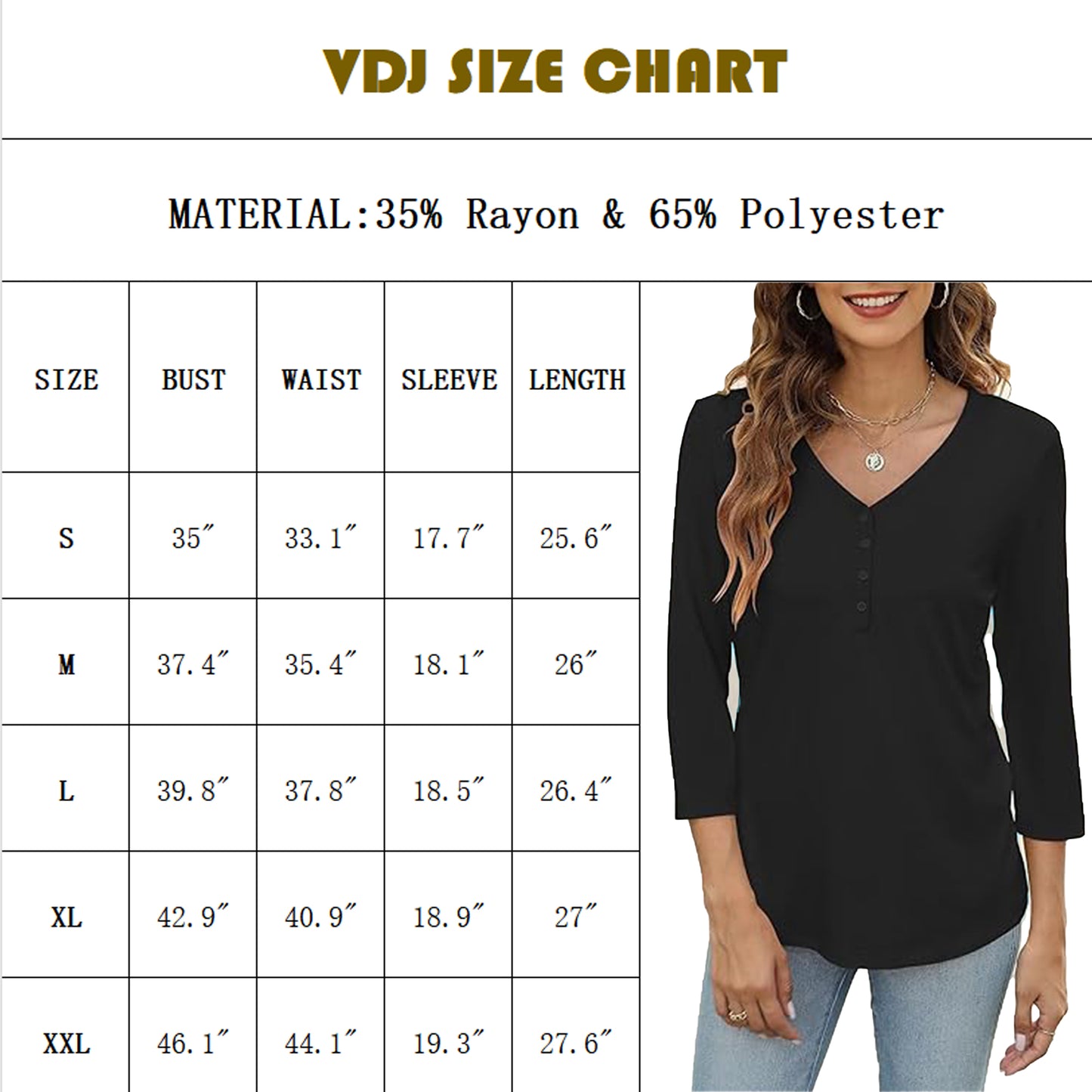 VDJ Tops for Women Button T Shirts Solid Color Casual Loose Tops for Women Black Shirts Lightweight Blouse