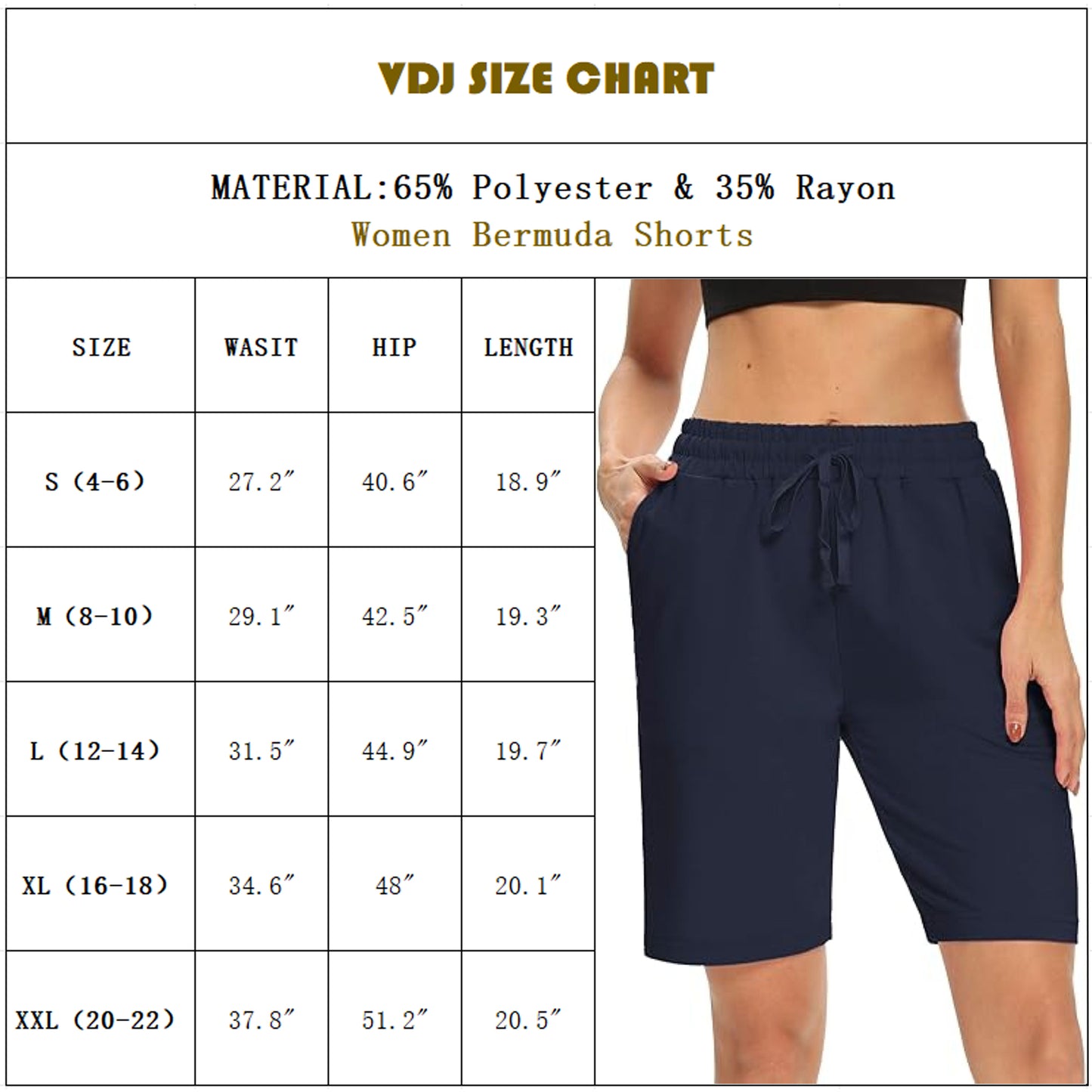 VDJ Sweat Shorts with Pockets for Women 9" Athletic Sports Bermuda French Terry Knee Lounge Shorts