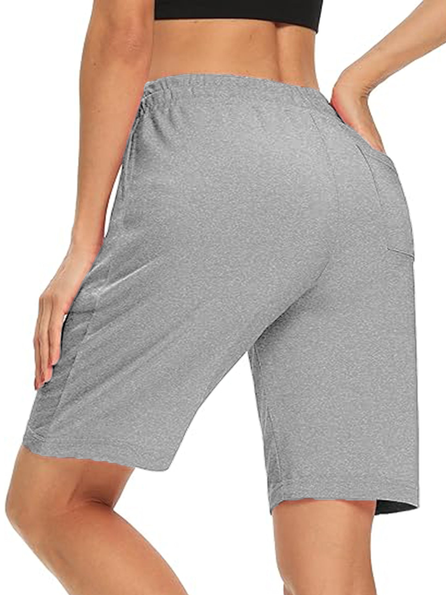 VDJ Women Summer Shorts Cusual Loose 9'' Bermuda Shorts Drawstring Athletic Short Pants with Pockets