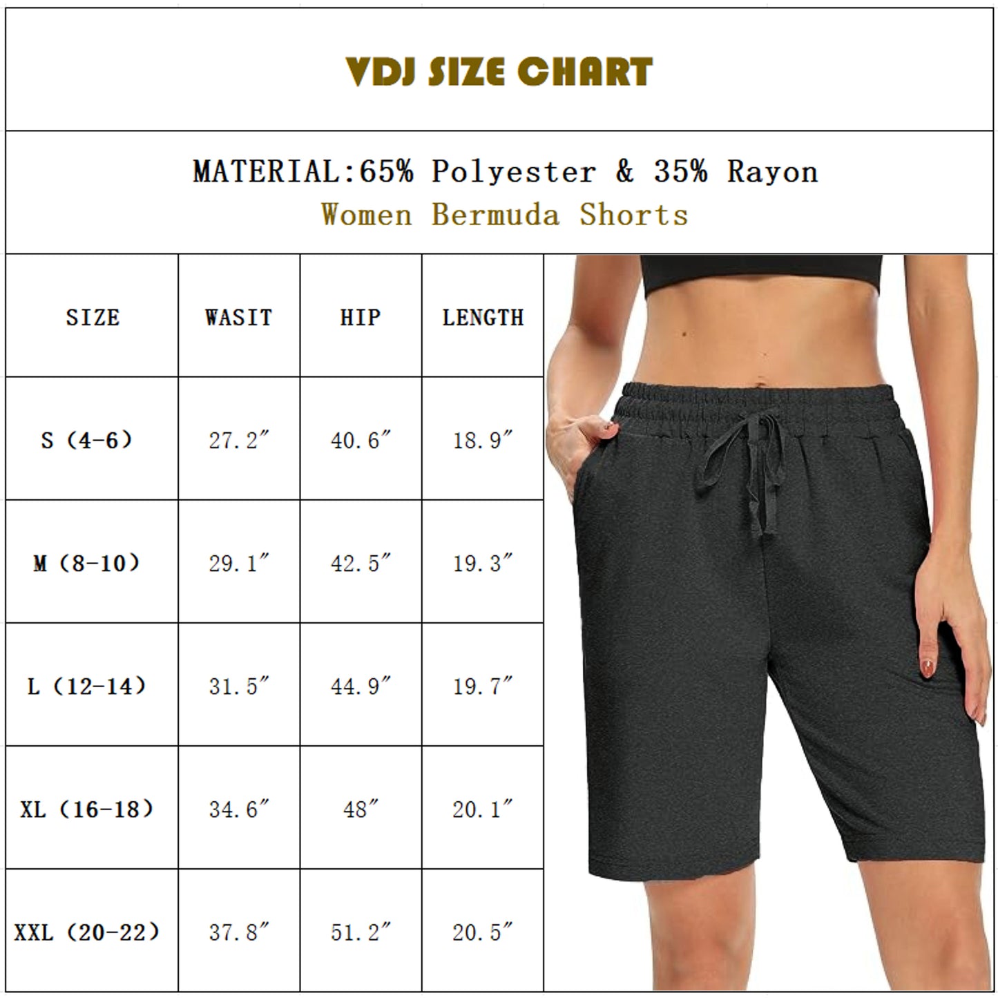 VDJ Sweat Shorts with Pockets for Women 9" Athletic Sports Bermuda French Terry Knee Lounge Shorts