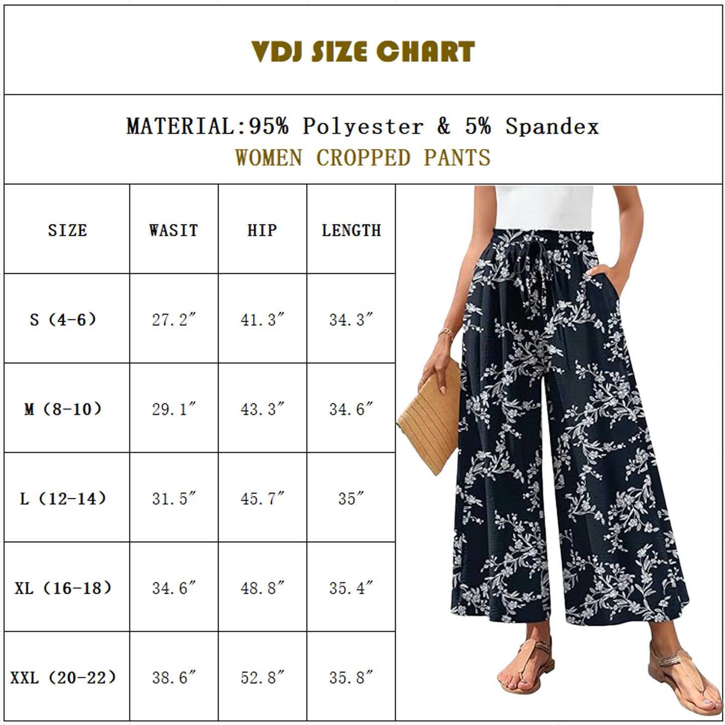 VDJ Fashion Pants for Women High Waist Drawstirng Summer Capri Pants Tie Belt Pockets Summer Vacation Pants
