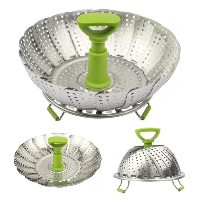 YUOFD Vegetable Steamer Basket, Stainless Steel Vegetable Steamer for Cooking (5.1" to 9")