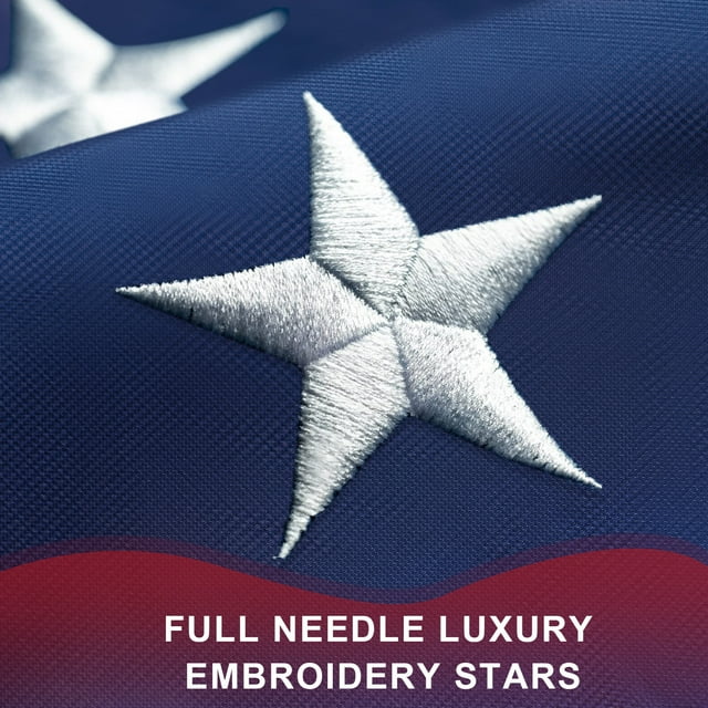 American Flag 4X6 FT Outdoor Heavy Duty - American Flags 4x6 for Outside Longest Lasting, US USA Flag with Embroidered Stars, Brass Grommets, Sewn Stripes (4X6 FT American Flag)