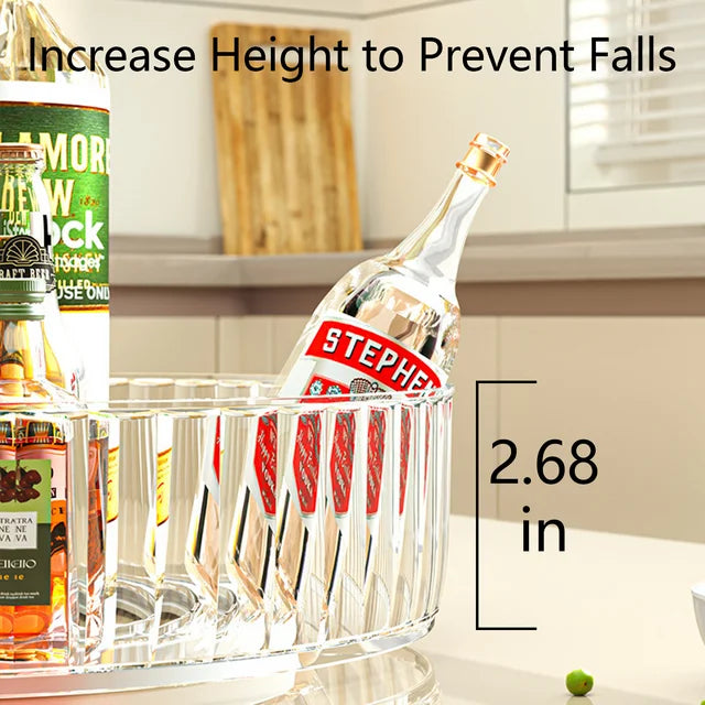 YUOFD Lazy Susan Turntable, 360 Transparent Rotating Seasoning Organizer for Kitchen