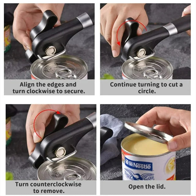 YUOFD Can Opener, Stainless Steel Can Opener Manual for Round and Square Cans