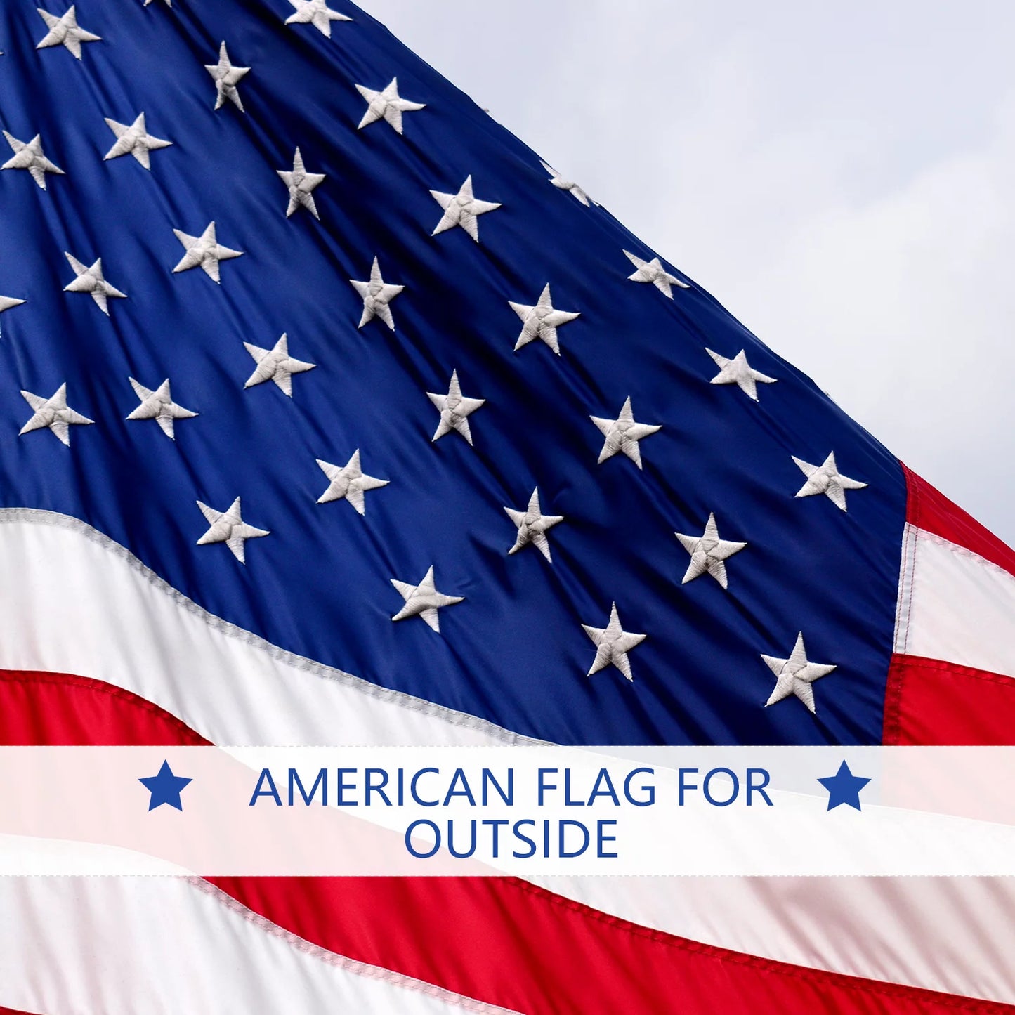 American Flags 3x5 Strongest Longest Lasting Embroidered Stars Heavy Duty Durable Polyester US Flags for Outdoors Vivid Color, Sewn Stripes, Brass Grommets