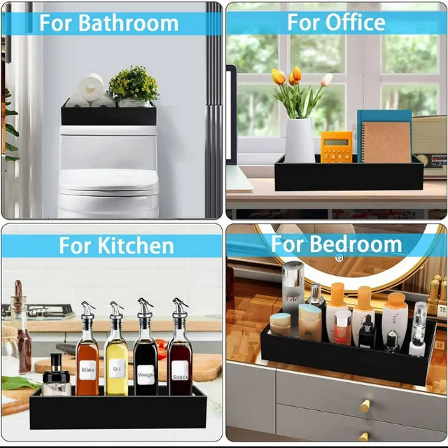 YUOFD Toilet Tank Tray, Bamboo Rectangular Bathroom Tray, 12.5*7.8 Inches Tray Suitable for Toilet Tank Bathroom
