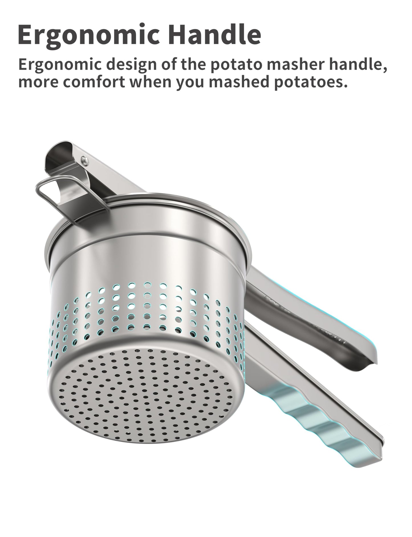 DADUMK Potato Ricer, Crush Fruit and Gnocchi Easily, 3 Interchangeable Discs, 15oz Capacity