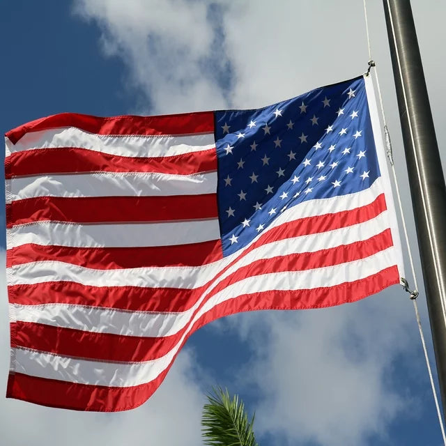 American Flag 4X6 FT Outdoor Heavy Duty - US USA Flag 4x6 Outdoor with Embroidered Stars, 2 Brass Grommets and Sewn Stripes (American Flag 4x6 FT)