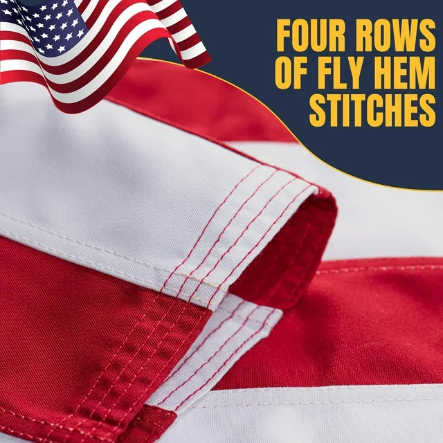 Arevtovis American Flag 4x6 Ft, Cotton US Flag Tear Proof Heavy Duty Fabric, Embroidered Stars, Sewn Stripes, Brass Grommets Indoor Outdoor Flags
