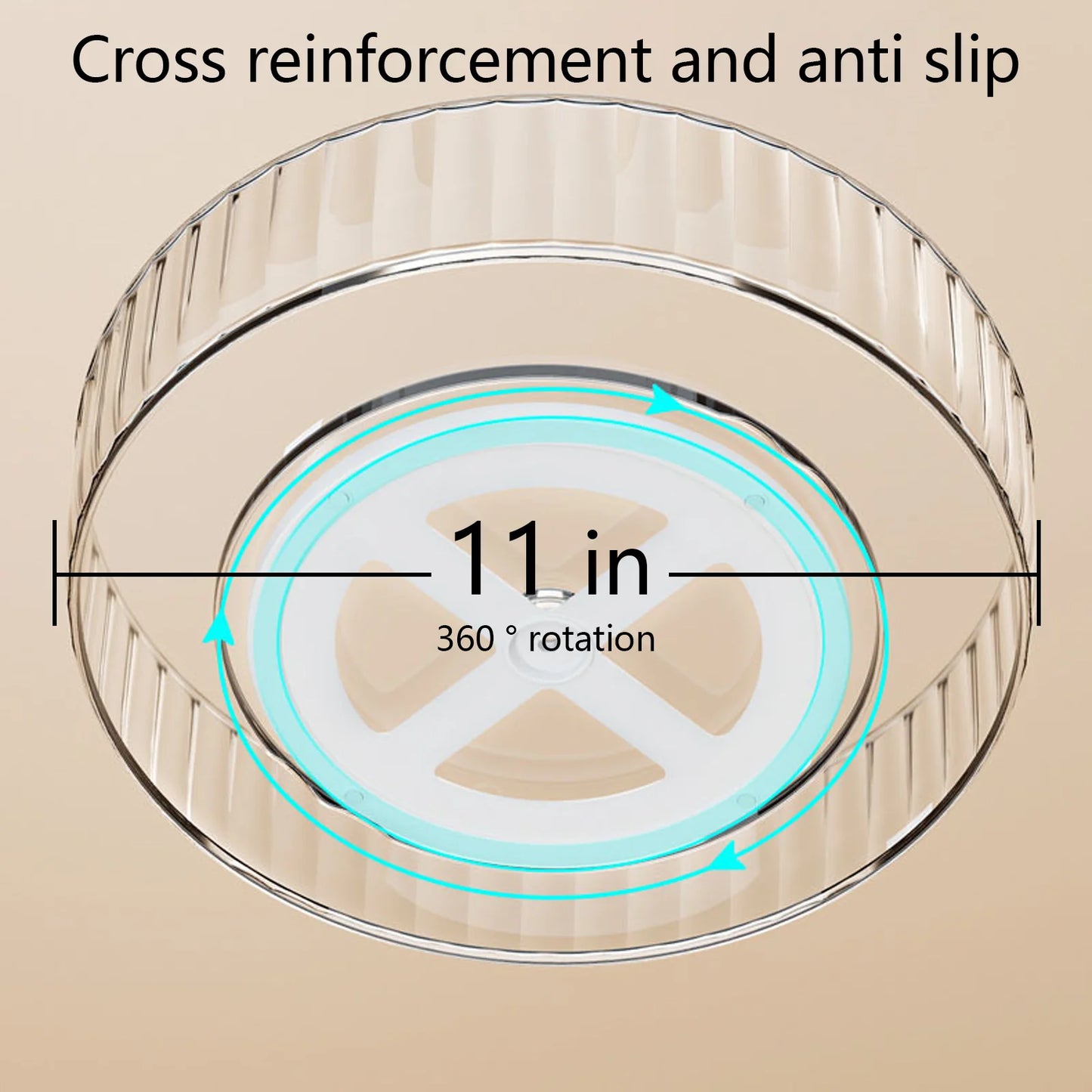 YUOFD Lazy Susan Turntable, 360 Transparent Rotating Seasoning Organizer for Kitchen