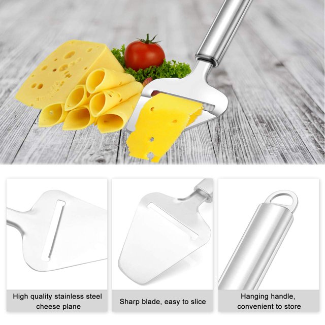 YUOFD Stainless Cheese Slicer, 2PCS Cheese Cutter, Adjustable Thickness, Silver
