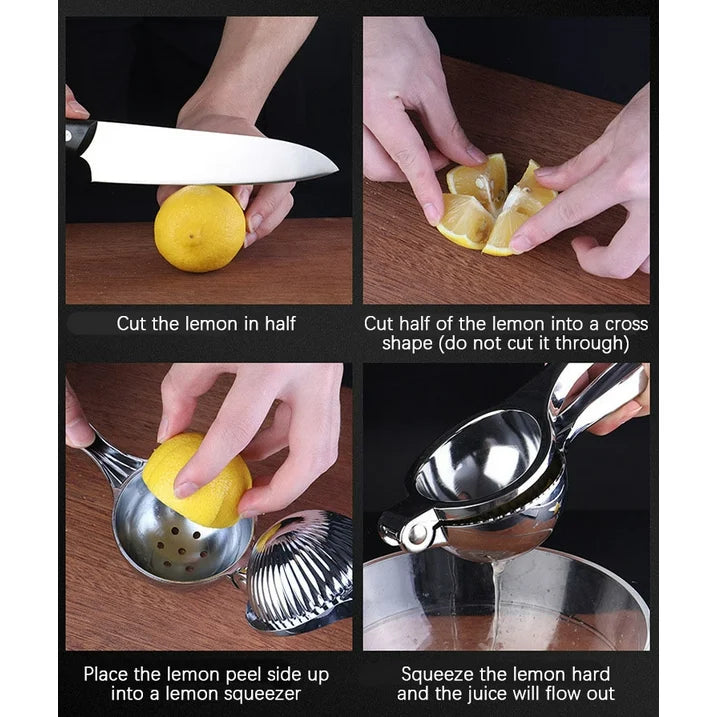 YUOFD Stainless Steel Lemon Squeezer, Lemon Juicer by Hand, Gadgets for Kitchen