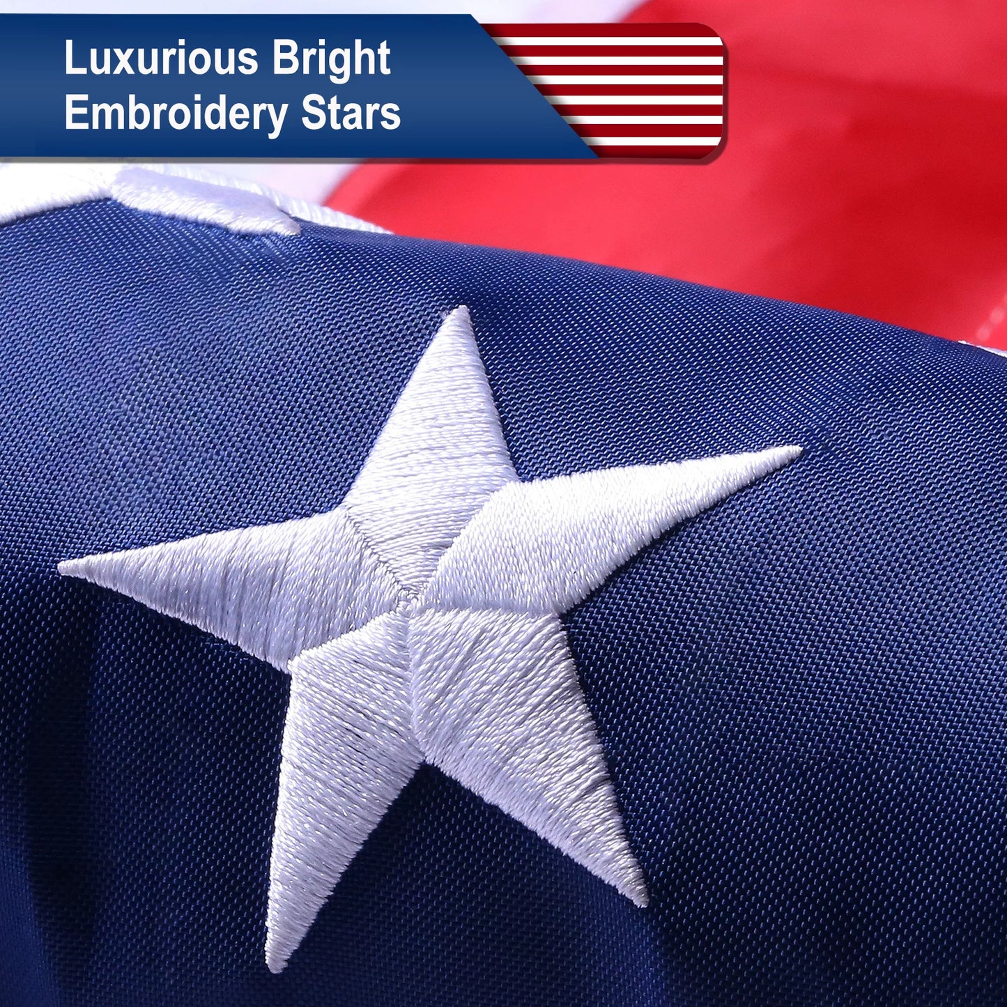 American Flag 4x6 FT Outdoor Heavy Duty - Deluxe 4x6 FT US USA Flags for Outside Deluxe Embroidered Stars, Sewn Stripes, Brass Grommets