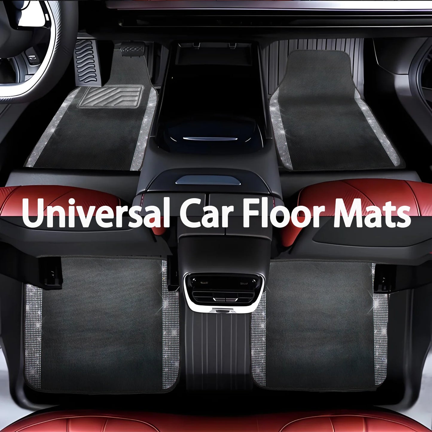 YUOFD Car Mats, 4PCS Cotton Car Mats Set for Front and Rear Mats, Waterproof, Universal