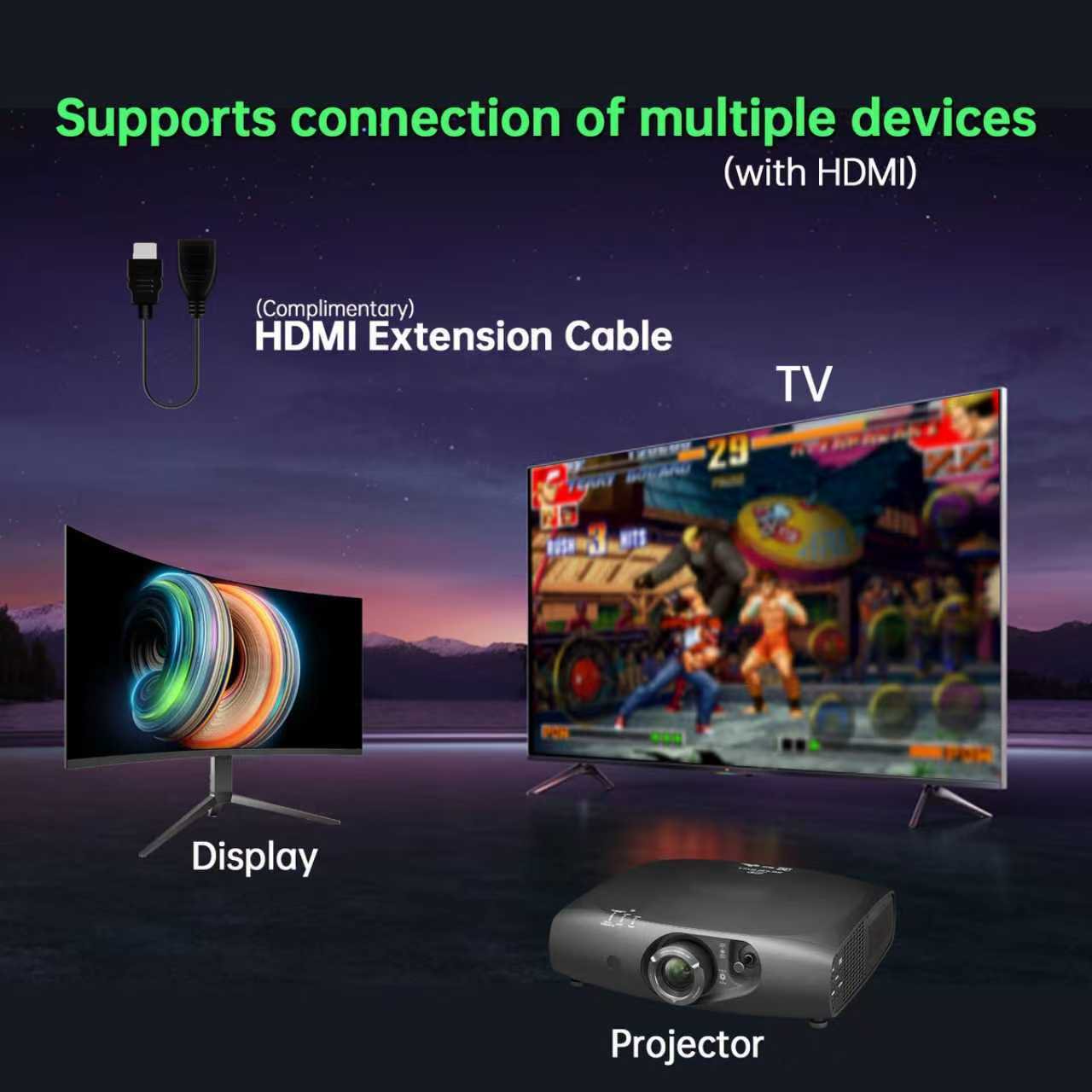 Lugackme M8 2.4G Wireless Controllers External Game Stick 64G Built-in Storage for TV
