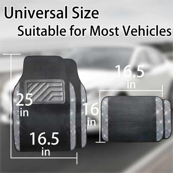 YUOFD Car Mats, 4PCS Cotton Car Mats Set for Front and Rear Mats, Waterproof, Universal
