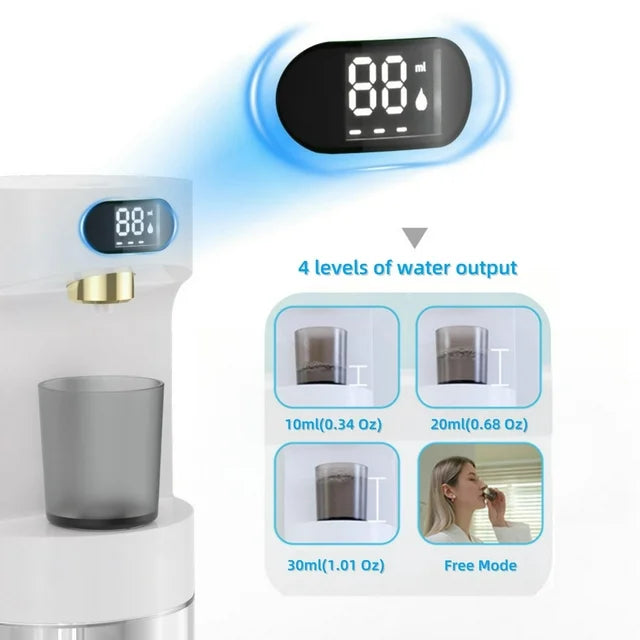 YUOFD Automatic Mouthwash Dispenser, 600ML Mouthwash Dispenser with 2 Magnetic Cups, USB Charging, White