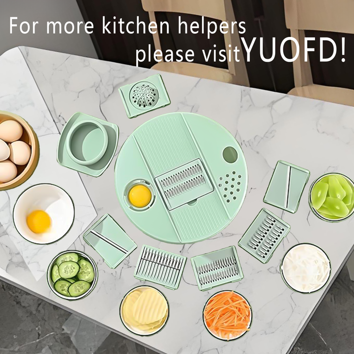 YUOFD Salad Spinner, 3 in 1 Salad Bowl , Salad Chopper with 4 Stainless Steel Blades, 3500 ML Large Capacity Salad Container