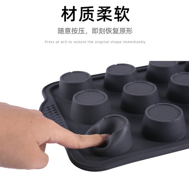 YUOFD Mini Muffin Pan, Reinforced Frame Mini Cupcake Pans 24 Cups Nonstick Mini Muffin Silicone Molds with Handle