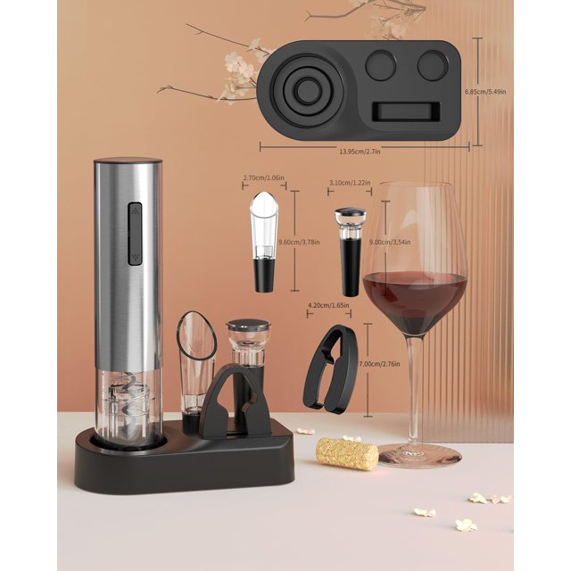 YUOFD Wine Opener, Electric Wine Opener Set, 4 in 1 Wine Bottle Opener Set for Wine Lovers