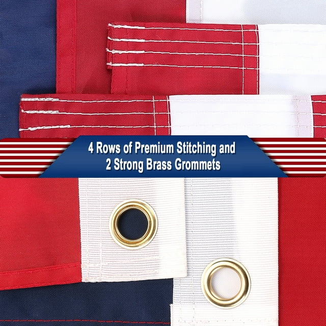 American Flag 4x6 FT Outdoor Heavy Duty - Deluxe 4x6 FT US USA Flags for Outside Deluxe Embroidered Stars, Sewn Stripes, Brass Grommets